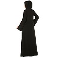Dual colored layered abaya- Black-Maroon